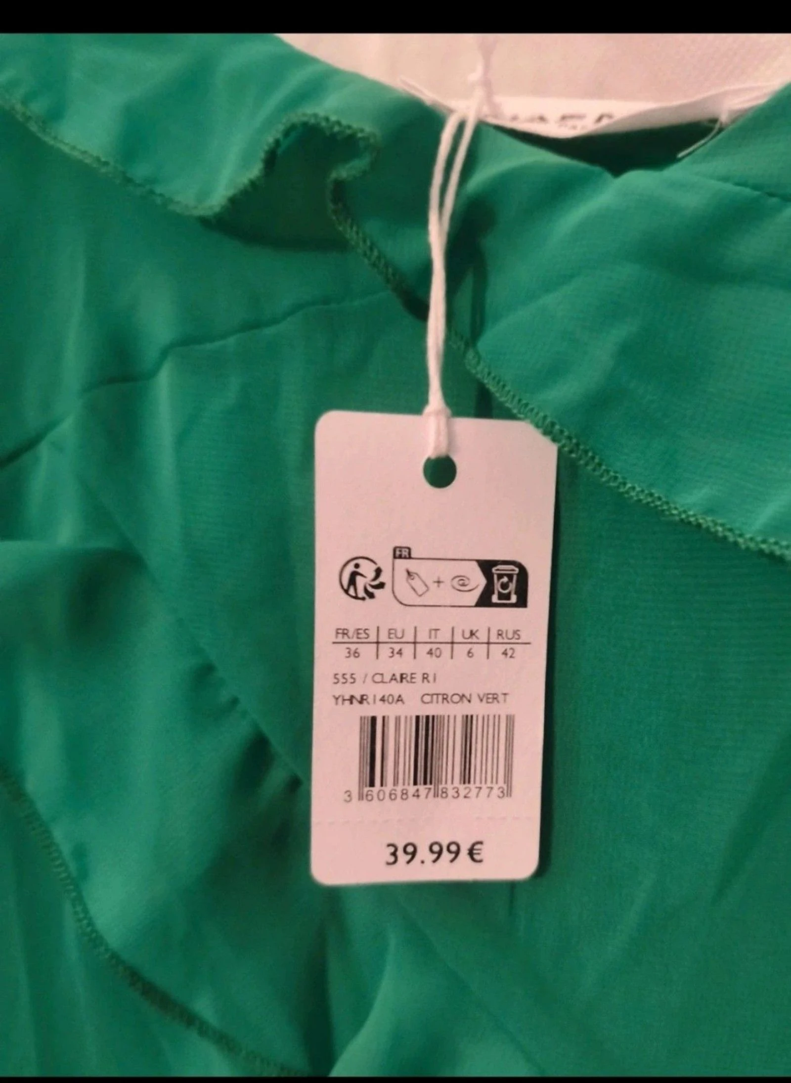 Vestido verde vibrante NAF NAF - Nuevo con etiquetas - Talla 36 (S) Femme Donna  – photo 6